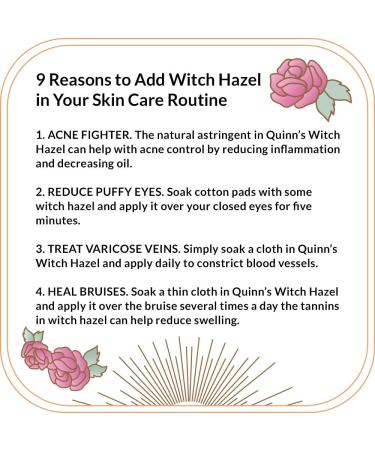 Quinn's Alcohol-Free Witch Hazel with Aloe Vera 16oz (Rose) - Soothing Skin Tonic - Buy Online on GoSupps.com