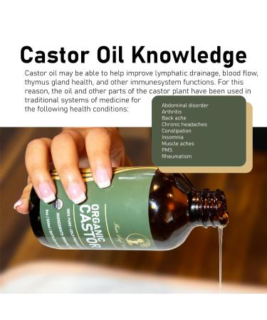 Four Leaf Naturals Organic Unrefined Castor Oil - 8 oz | USDA Certified | Cold-Pressed & Hexane-Free | Ideal for Hair Skin & Digestion - Buy Online on GoSupps.com