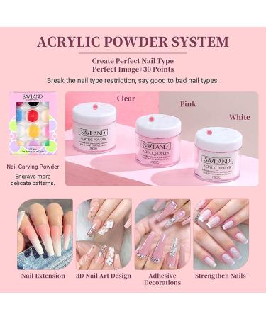 Saviland Glitter Acrylic Nail Kit with Mini Nail Lamp - Professional DIY Acrylic Set for Beginners - Buy Online on GoSupps.com