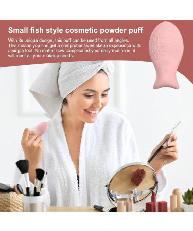 Foundation Powder Puff | Silicone Reusable Facial Puff Pad Cosmetic Foundation Blender Puff Beauty Puff Pads for Women Girls Dating Daily Life123/200) Small fish puff (pink) - Buy Online on GoSupps.com