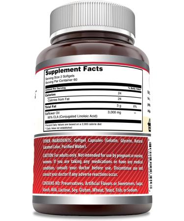 Amazing Formulas CLA Conjugated Linoleic Acid 3000mg 120 Softgels Non-GMO & Gluten Free - Buy Online on GoSupps.com