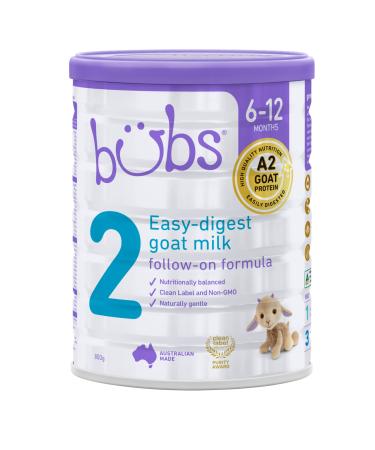 Bubs Goat Milk Follow On Formula Stage 2, Babies 6-12 months, Made with Fresh Goat Milk, 28.2 oz