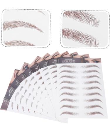 Angoily 9 Sheets Imitation Eco Eyebrow Sticker Stickers Realistic Eyebrow Tattoos Artificial Eyebrow Tattoos 21.5X14.5cm Brown - Buy Online on GoSupps.com