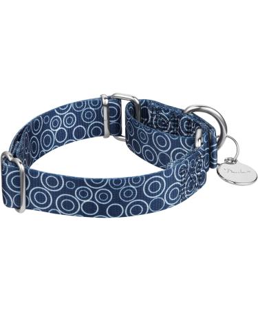 Dazzber Martingale Puppy Collar - No Pull Anti-Chewing for Extra Small Dogs | Adjustable 20.3-27.9 cm - Marineblau Concentric Circles - Buy Online on GoSupps.com