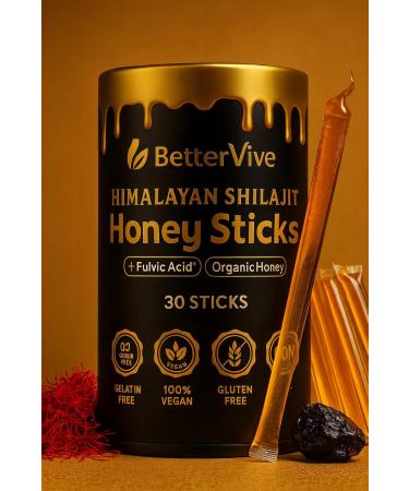 Premium Himalayan Shilajit Honey Sticks 30 Single-Use Packs | Raw Organic Honey + Top Himalayan Shilajit Resin | 85+ Trace Minerals & 70%+ Fulvic Acid for Energy Immunity Vitality (Pack of 5) - Buy Online on GoSupps.com