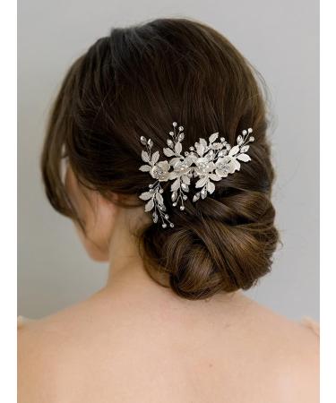 SWEETV Rhinestone Wedding Hair Comb - Handmade Bridal Hair Clip for Brides & Bridesmaids | Wedding Hair Accessories in Silver - Buy Online on GoSupps.com