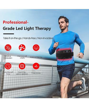 Red & Infrared Light Therapy Device Belt for Muscle & Pain Relief - 660nm Red & 850nm Near Infrared LEDs - Buy Online on GoSupps.com