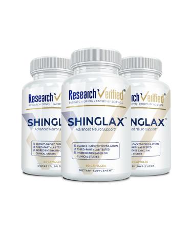 Research Verified Shinglax - Lemon Balm Proteolytic Enzymes Mushroom Complex Vitamin B Complex Oregano Zinc - GMO Free Made in USA - 60 Capsules (Pack of 3) 60 Count (Pack of 3)
