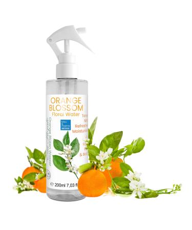 Organic Hydrosol Orange Blossom Water Neroli 7.05 Fl oz Floral Water 100% Pure Essential Air Freshener Body Mist Hair Toner Facial Skin Care Mist Hydrating Sleep Pillow Spray Linen Spray
