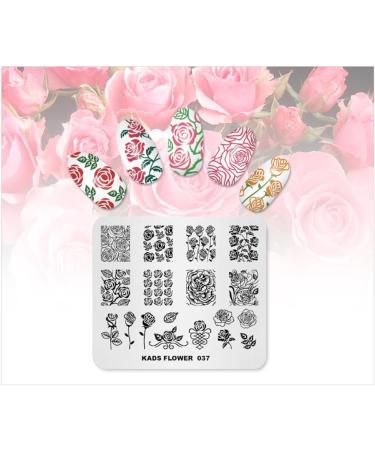KADS Nail Stamping Plate Rose Flower Nature Image Template for DIY Manicure - FL037 - Buy Online on GoSupps.com