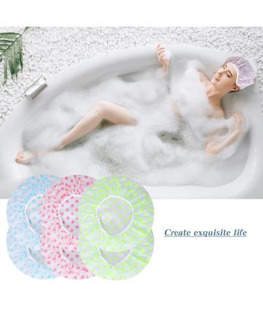 6 Pcs Reusable Waterproof Shower Caps for Women - Large Plastic Bath Hair Hat with Elastic Band for Long Hair - Ideal for Spa, Salon, and Bathing - Women's Bathing Accessories - Buy Online on GoSupps.com