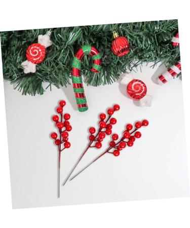 ABOOFAN 50 Pcs Artificial Berry Cuttings Artificial Berry Stems Pick Christmas Tree Decoration Ornaments Christmas Red Berries Branches Artificial Berry Branches Red Fruit Foam Fork - Buy Online on GoSupps.com