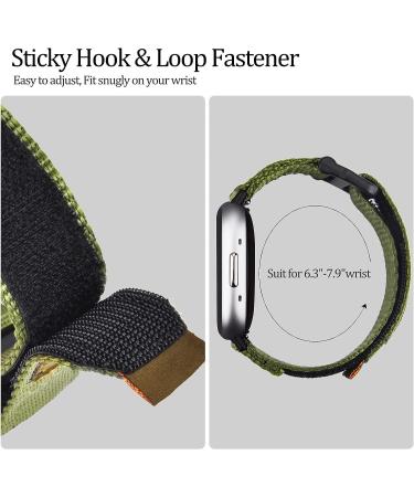 V.R.HOPE Nylon Watch Band for Fitbit Versa 3/Sense - Army Green Military Tactical Strap - Buy Online on GoSupps.com