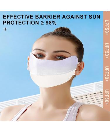 UV Protection Face Masque Breathable UV Protection Ice Silk Face Masque | Reusable 3D Sun Shield Face for Women Face Covering for Fishing Hiking Cycling Eye Protection Gradient milk purple - Buy Online on GoSupps.com