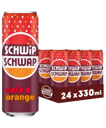 SCHWIPSCHWAP The Original Caffeinated Cola Soft Drink with Orange DISPOSABLE Can (24 x 0.33 l) - Buy Online on GoSupps.com