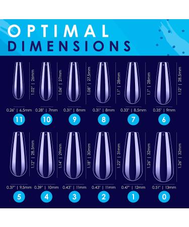 240 Clear Coffin Full Cover Acrylic Nails Tips Set - Press on Fake Nails for Acrylic Nails - Artificial Full Cover Nail Tips - Buy Online on GoSupps.com