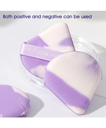Songaa Triangle Powder Puff Set - 10 Air Cushion Makeup Sponges for Foundation Cream & Concealer - Portable Box - Purple Blending Sponges for Flawless Finish - Buy Online on GoSupps.com