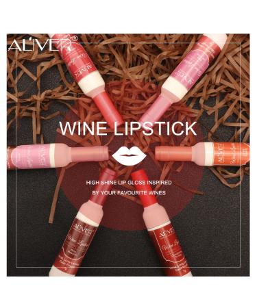 Wine Lip Tint Set - Long Lasting Waterproof Lip Stain & Gloss in 6 Colors | Moisturizing & Pigmented Lip Makeup Gift for Women and Girls - Buy Online on GoSupps.com