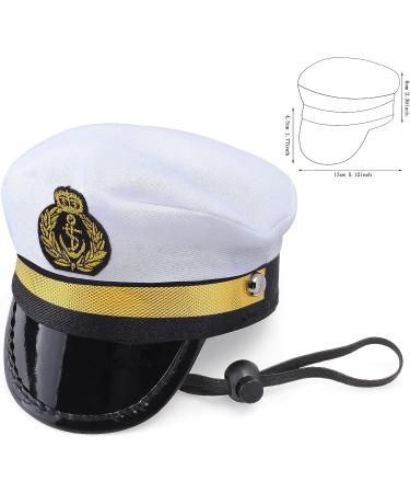Yewong Pet Captain Sailors Costume Set Dog Cat Sea Captain Hat with Pet Anchor Triangle Bibs Scarf for Cat Puppy Navy Halloween Cosplay Costume Accessories Photo Props (White-B) - Buy Online on GoSupps.com