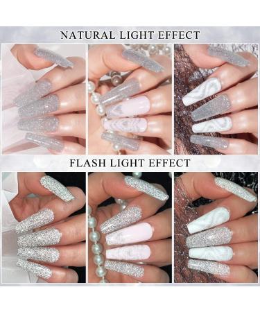 SUPWEE Silver Reflective Gel Polish Liner for Sparkle Nail Art - Glitter Diamond Design, Manicure Soak Off, DIY Painting - UV Lamp Gel - Buy Online on GoSupps.com