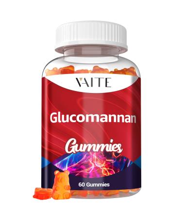 Glucomannan Gummies 2000mg Amorphophallus Konjac Root Extract Plant-Based Daily Fiber Support Vegan Soluble Fiber Supplement Gluten-Free Soy-Free 60 Gummies Easy to Chew