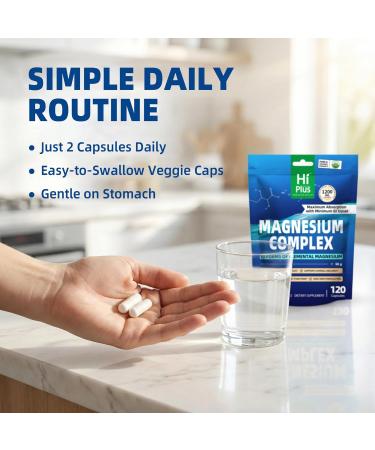 Magnesium Complex Supplement with 10 Forms of Elemental Magnesium 1200 mg per Serving Magnesium Glycinate Citrate Malate & Taurate High Absorption Vegan Capsules Non-GMO - Buy Online on GoSupps.com