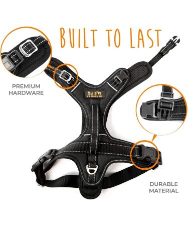 Mighty Paw Sport Harness 2.0 - Padded Adjustable Dog Harness with Reflective Seams | X-Large Black - Perfect for International Shipping - Buy Online on GoSupps.com