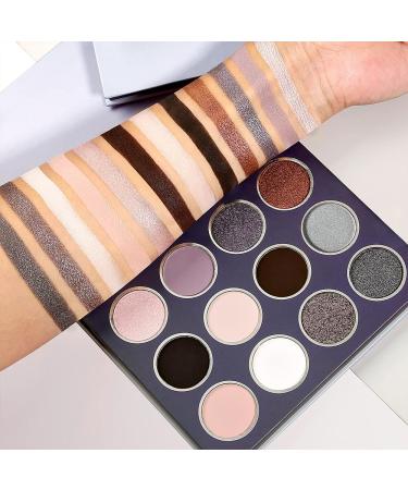 Natural Neutral Smokey Eyeshadow Palette - 12 Matte & Shimmer Shades for Perfect Smokey Eye Makeup - Buy Online on GoSupps.com