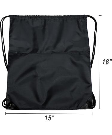 BuyAgain Sports Drawstring Backpack | Water Resistant Gym Sack for Men & Women | Large Size with Zipper (Black) - Buy Online on GoSupps.com