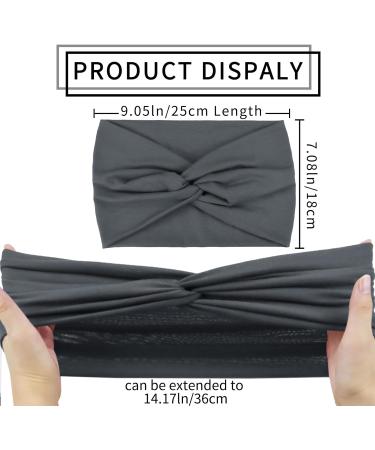 Kavya Wide Headband for Women - Soft, Elastic Knotted Hairband in Grey | Fashion Hair Accessory - Buy Online on GoSupps.com