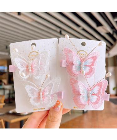 Muloo 2pieceS Girls Hair Clip Embroidery Butterfly Hairpins Elegant Hairstyle Accessories Bows Hair Barrettes Children Headdress Hair Clip Yellow - Buy Online on GoSupps.com