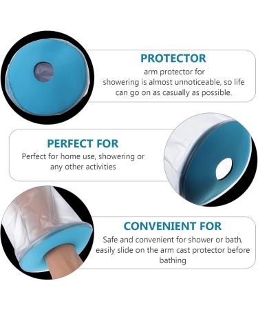 FRCOLOR 2pcs Waterproof Hand Cover - Shower Arm Cast Protector Sleeve for Plaster Bandages | 28x14cm | Ideal for Shower Use - Blue - Buy Online on GoSupps.com