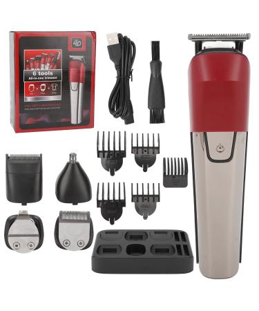 Hair Trimmer 6 in 1 Electric Beard Trimmer Cordless Professional Hair Clippers Waterproof Hair Grooming Kit for Men