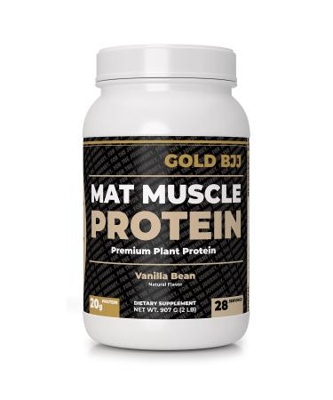 Gold BJJ Mat Muscle - 100% Plant Based Vegan Protein Powder for Jiu Jitsu Athletes (Vanilla)