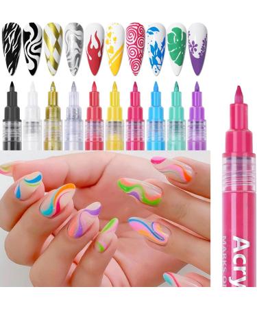 Pens Fine Tip - Graffiti Liner for Painting | 3D Painted Nail Drawing Set Quick Dry Beauty Manicure Tools Nanyaciv - Buy Online on GoSupps.com