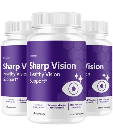 (3 Pack) Sharp Vision Capsules - Official SharpVision Eye Health Support Pills Natural Sharp Vision Advanced Supplement Vitamins for Overall Wellness & Support Health 180 Capsules for 3 Months