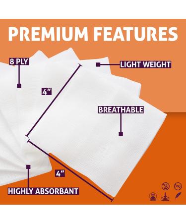 SNL Quality Non-Sterile Latex Free Gauze Sponge Pads - 8 Ply 4x4 Inches - Box of 400 - Ideal for Wound Care & First Aid Supplies - Buy Online on GoSupps.com
