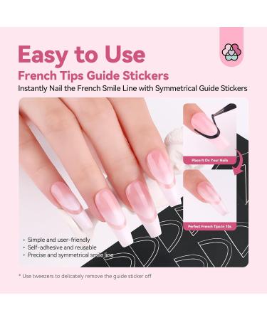 Saviland White Gel Nail Polish French Manicure Kit Fast French Tips Guide Stickers Complete French Tip Tool Easy French Nail Kit Home Beginners French Nails 1-Fast French Tips kit - Buy Online on GoSupps.com