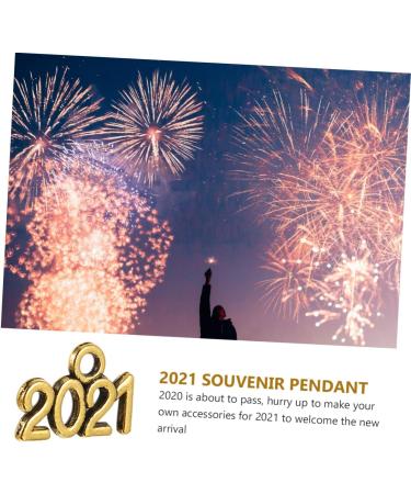200 Pcs 2021 2021 Pendants Key Chain Accesorios Metal 2021 DIY Charms DIY Year Souvenir Pendant 1.3X1cmx2pcs Goldenx2pcs - Buy Online on GoSupps.com