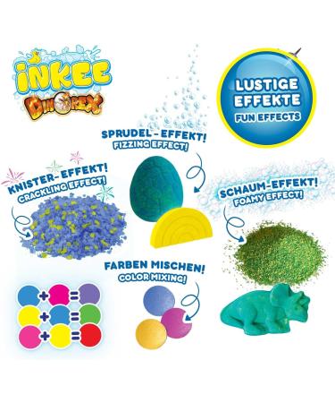 Inkee Gift Box Dino | Children s Bathing Set - 7 Bath Additives Dinosaur Bath Balls & Avocado Oil Swimming Salt | Perfect Kids Gift - Buy Online on GoSupps.com