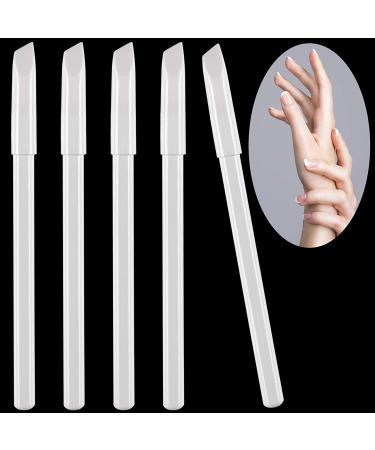 PAGOW 5-Piece White Nail Whitening Pencils Set with Cuticle Pusher - DIY French Manicure Supplies & Nail Art Decoration Tool - Buy Online on GoSupps.com