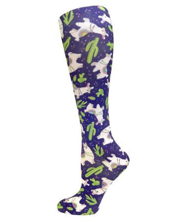 Prestige Medical 12 Soft Comfort Compression Socks Llamas Purple