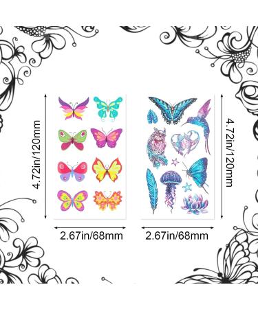 PAGOW Glitter Butterfly Temporary Tattoos - 20 Sheets, Self-adhesive and Waterproof Stickers for Kids, Women, Girls - Perfect for Birthday Parties and Goodie Bags (Style 4) - Buy Online on GoSupps.com