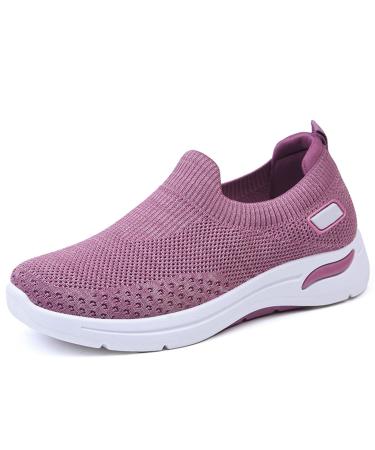 CBYXDY 2023 New Insummers Shoes Women's Orthopedic Walking Shoes Air Cushion Pain Relief Orthopedic Shoes for The Elderly Slip-On Walking Shoes Purple Women-US-9