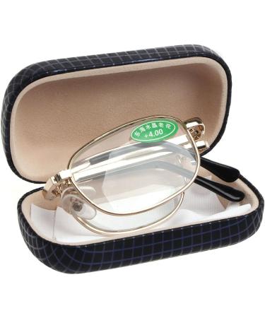 Buy Kcibyvx Mini Foldable Metal Reading Glasses with Case - 1.00 to 4.00 Adjustable Prescriptions - International Shipping - Buy Online on GoSupps.com