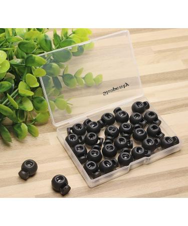 Shapenty Plastic Toggle Cord Locks Clip Ends - 25PCS Black Round Ball Shape Luggage Lanyard Stopper - Buy Online on GoSupps.com
