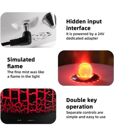 Flames Humidifier Aroma Diffuser 230ml - Quiet Essential Oil Diffuser with 7-Flame Design for Aromatherapy - Buy Online on GoSupps.com