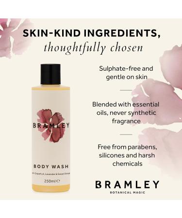BRAMLEY Gel douche 250 ml | Huiles essentielles de pamplemousse lavande et orange douce | Parfum 100 % naturel r confortant et rafra chissant | Gel douche v g talien quotidien | Parfum 100 % naturel 250 ml (Lot de 1) - Buy Online on GoSupps.com