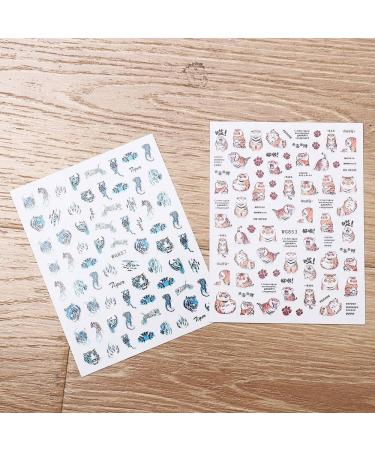 Women Easy To Use Fashion Hand-made Accessories Tiger Animals Printing Self Adhesive Year Nail Stickers(1) Style1 - Buy Online on GoSupps.com