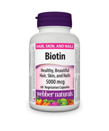 Webber Naturals Biotin 5000 mcg 60 Vegetarian Capsules